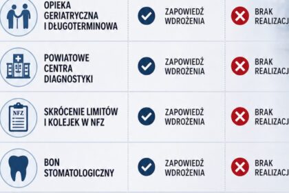KO i obietnice zdrowotne: pięć deklaracji, zero realizacji – padają konkretne wyliczenia
