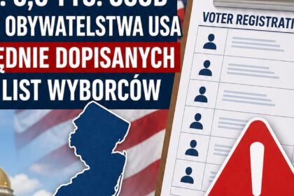 New Jersey: ok. 6,6 tys. osób bez obywatelstwa USA błędnie dopisanych do list wyborców (2023–2024)
