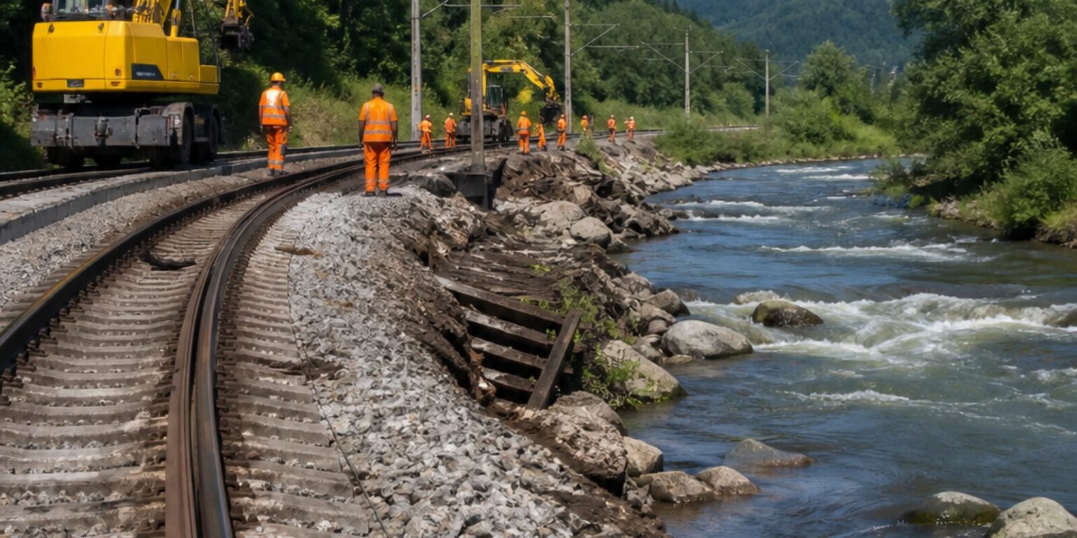 PLK: trwa naprawa torów po wykolejeniu pociągu towarowego pod Wierchomlą. Wagony dalej w Popradzie