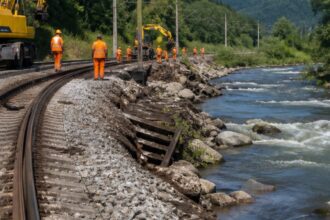 PLK: trwa naprawa torów po wykolejeniu pociągu towarowego pod Wierchomlą. Wagony dalej w Popradzie