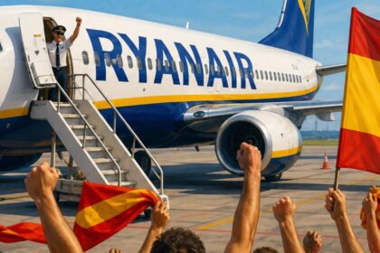 Ryanair: pilot uprzedził pasażerów, a potem ogłosił triumf Hiszpanii. Kabina wybuchła radością