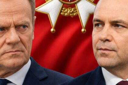 Sondaż: Ponad 65 proc. chce, by Tusk współdziałał z prezydentem Nawrockim ws. sporu o Order Orła Białego
