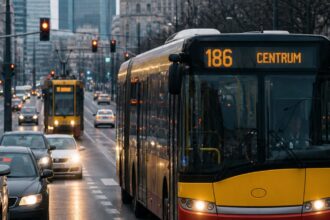 Wypadek autobusu linii 186 w Warszawie. Zderzenie z tramwajem, taranowanie aut i wjazd do przejścia podziemnego